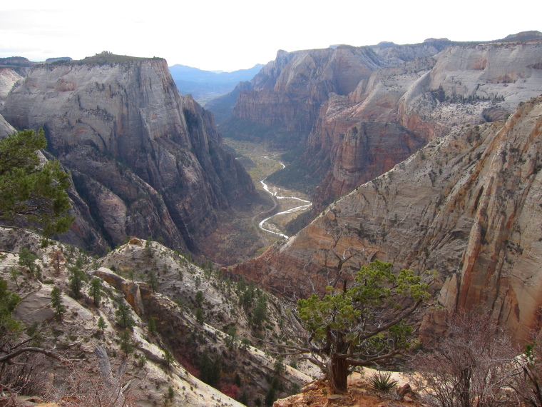 USA SW: Zion, Observation Point and Hidden Canyon, from the balcony, Walkopedia