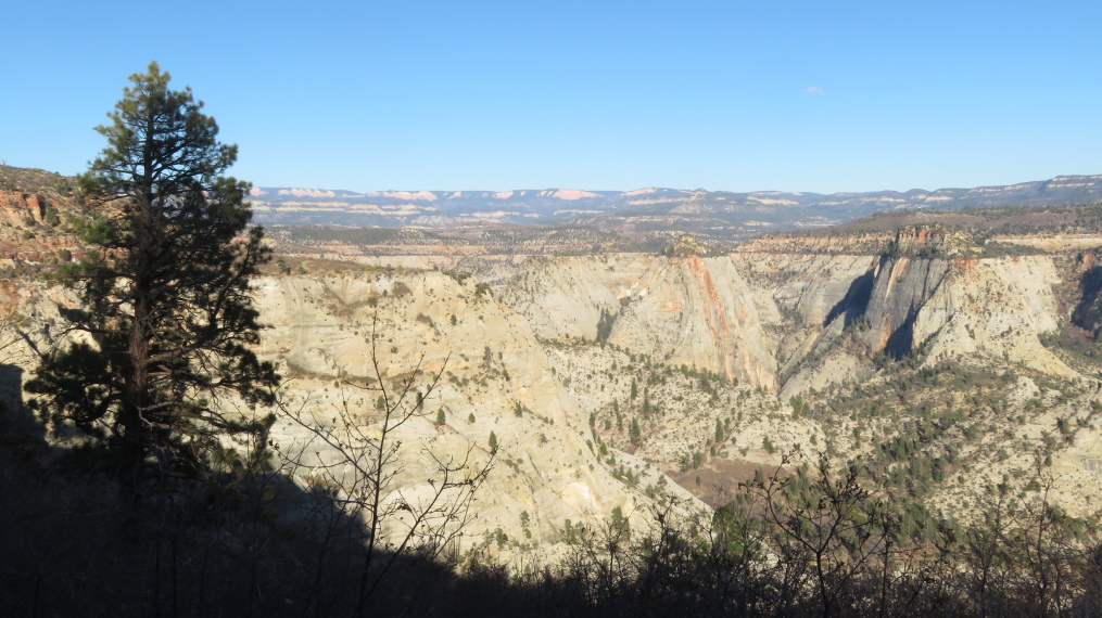 USA SW: Zion, West Rim Trail, Near Telephone Canyon, and start of drop into Zion, Walkopedia