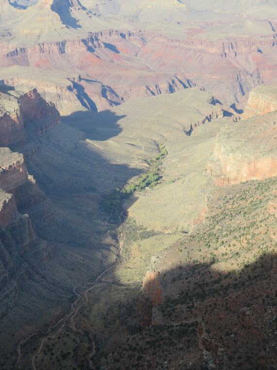 USA SW: Grand Canyon, Rim Trails, Garden Creek canyon, Bright Angel, from S Rim, Walkopedia