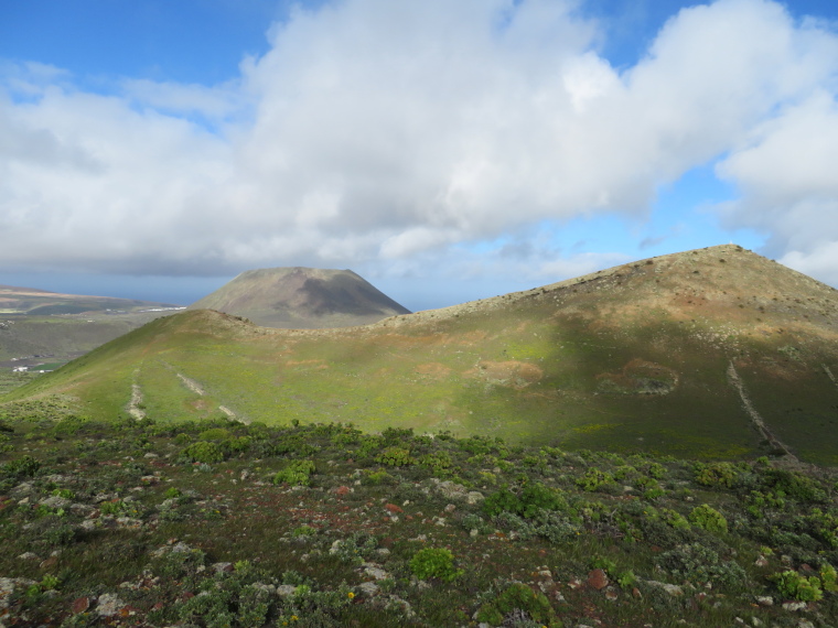 Spain Canary Islands: Lanzarote, Lanzarote, Los H and Corona from La Quemada, Walkopedia