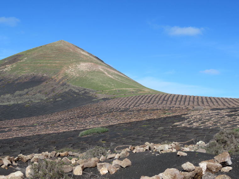 Spain Canary Islands: Lanzarote, La Geria; Montana Tinasoria , Guardilama above vinyards, Walkopedia