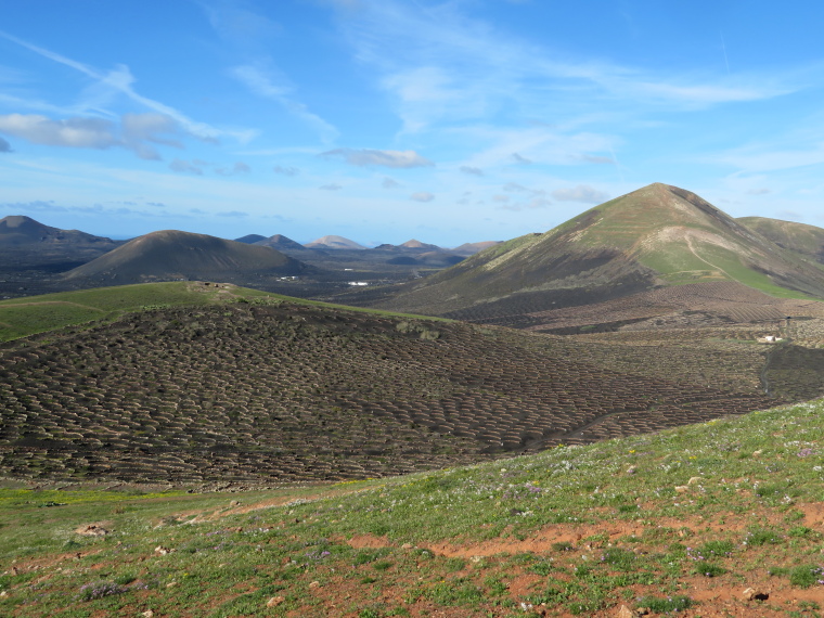 Spain Canary Islands: Lanzarote, La Geria; Montana Tinasoria , East from Tinsoria summit towards Guardilama, Walkopedia