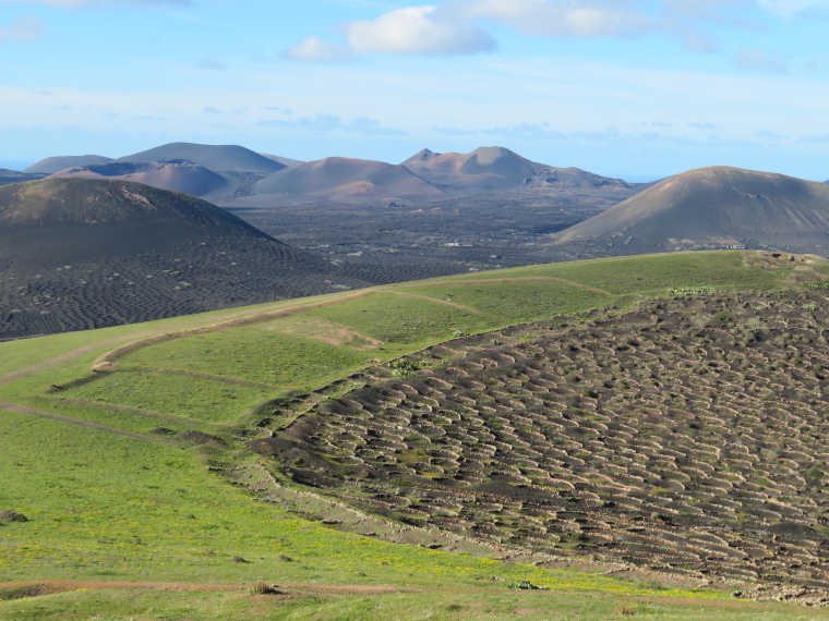 Spain Canary Islands: Lanzarote, La Geria; Montana Tinasoria , East from Tinsoria summit towards Guardilama, Walkopedia