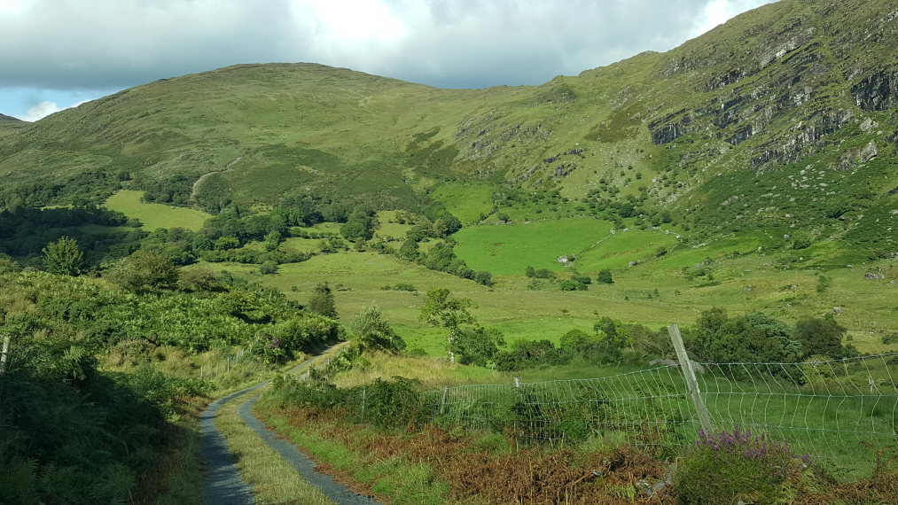 Ireland Kerry/Cork Beara Peninsula, Beara Way , Valley above Dromoghty lake, central Beara, Beara Way, Walkopedia