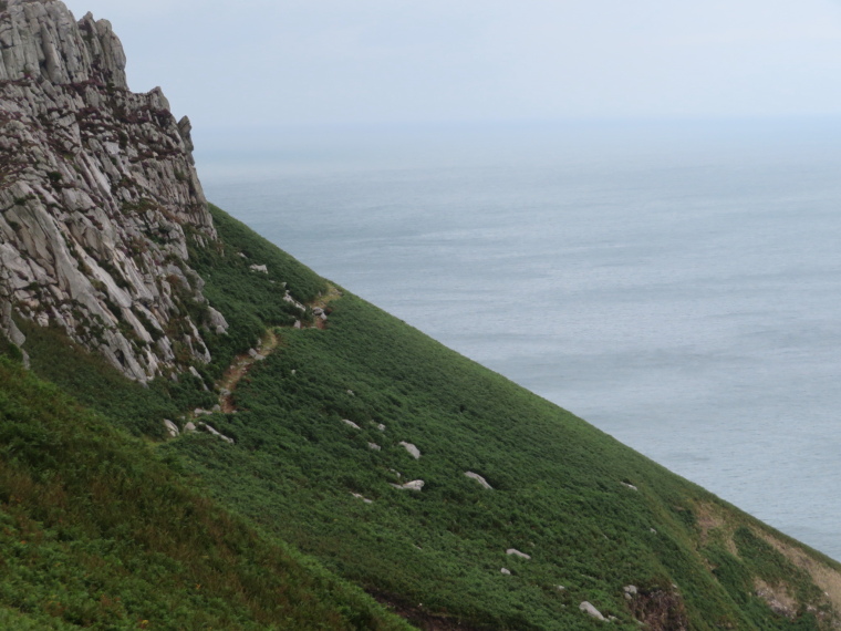 United Kingdom England South-west, Lundy Island, East coast, track below cliffs, Walkopedia