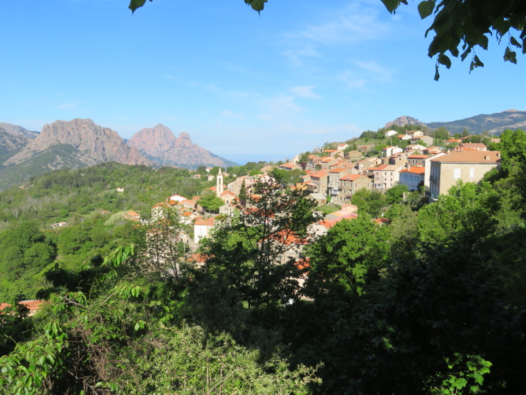 France Corsica: Northern Highlands, Spelunca Gorge, Evisa from upper town, Walkopedia