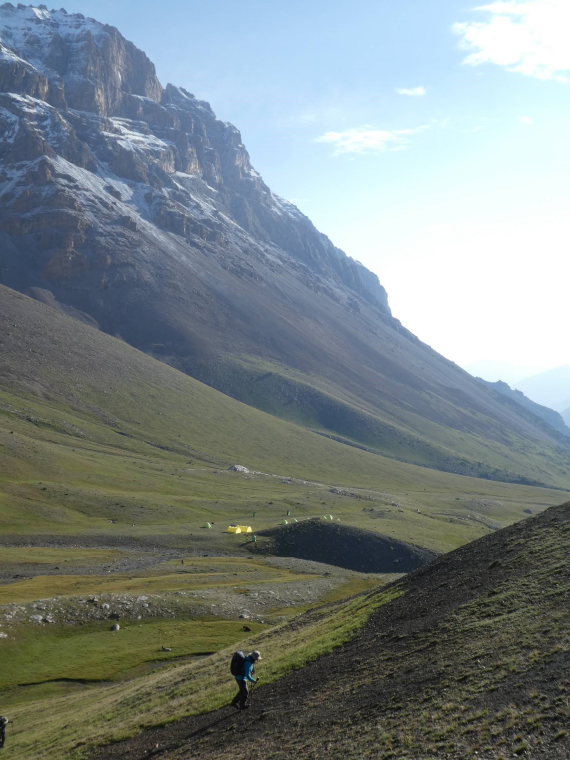 Kyrgyzstan, Pamir-Alai Mountains, Towards Ak-Tubek from campsite, Walkopedia