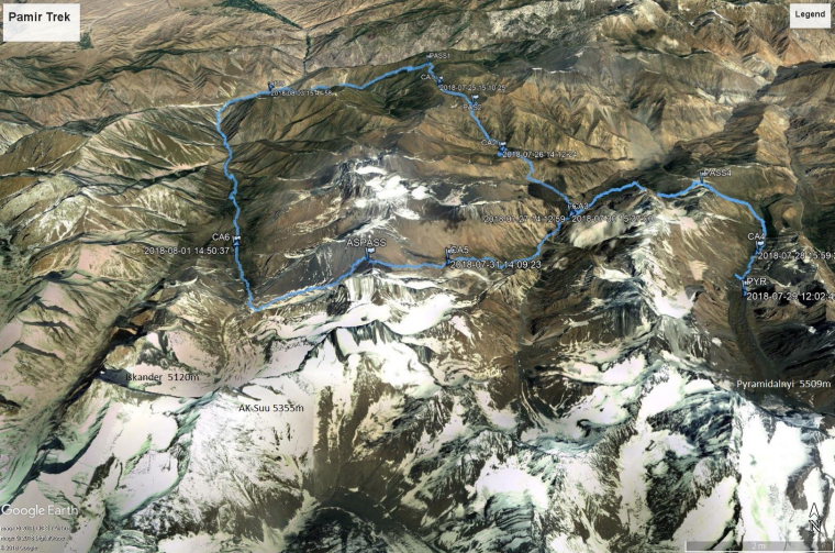 Kyrgyzstan, Pamir-Alai Mountains, Trek route, Walkopedia