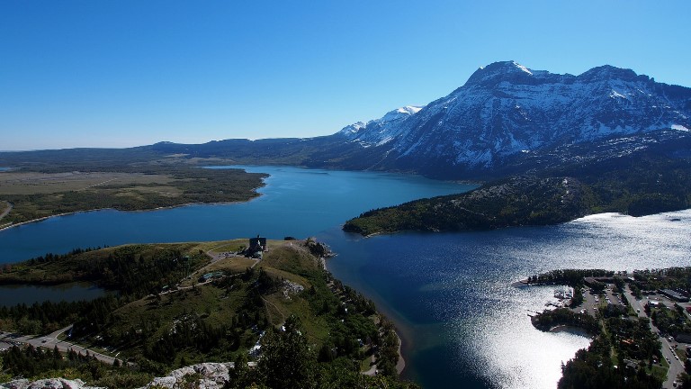 Canada Alberta: Waterton Lakes, Crypt Lake, Waterton Lakes from Bears' Hump , Walkopedia