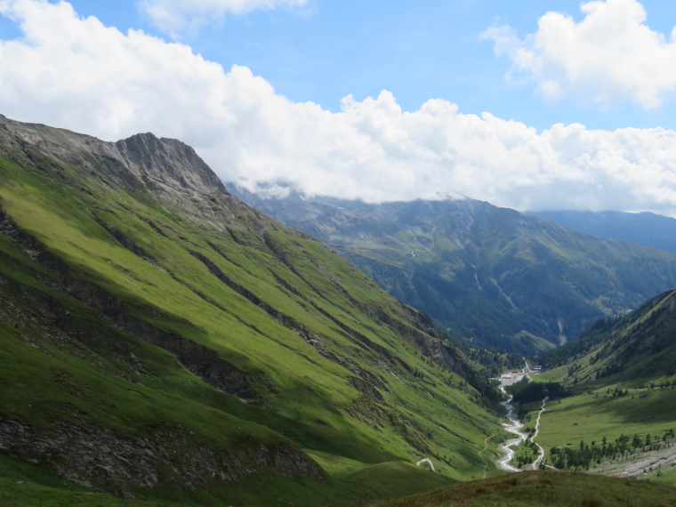 Austria Hohe Tauern, Above Kals am Grossglockner, Looking back down Kodnitztal valley from above Luckner Hut, Walkopedia