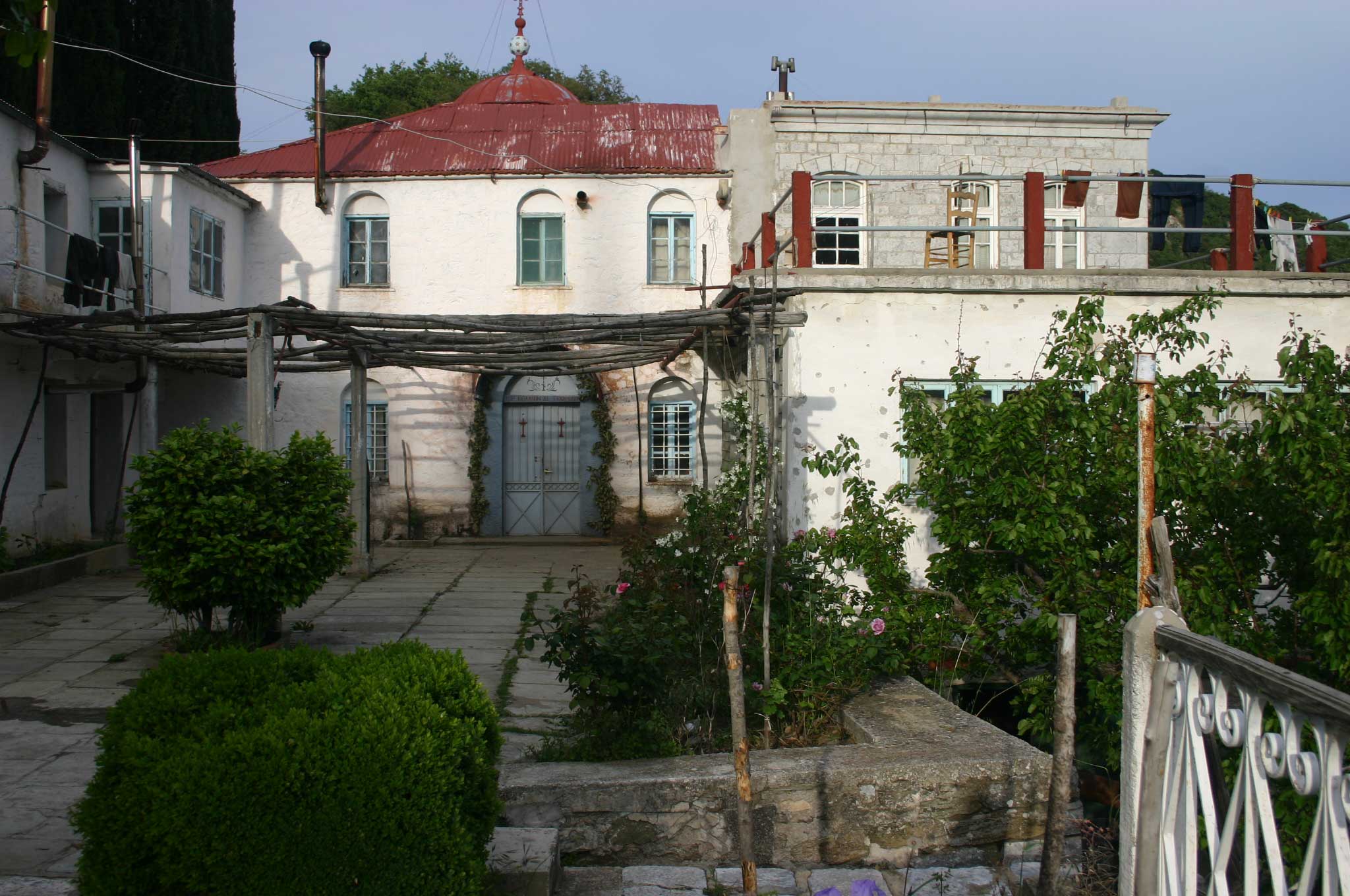 Greece, Mount Athos, Mt Athos - Kerasia skete terrace, Walkopedia