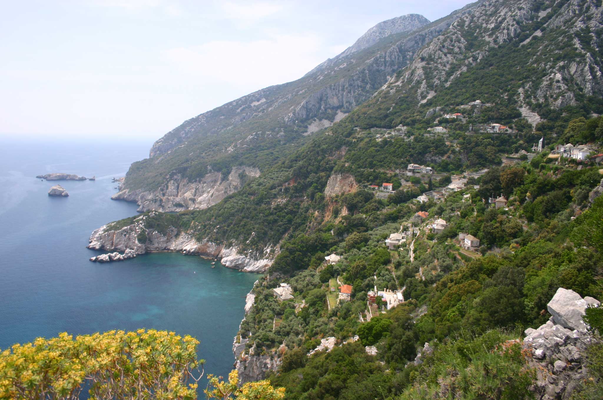 Greece, Mount Athos, Mt Athos - Back over Kavsokalivia, Walkopedia