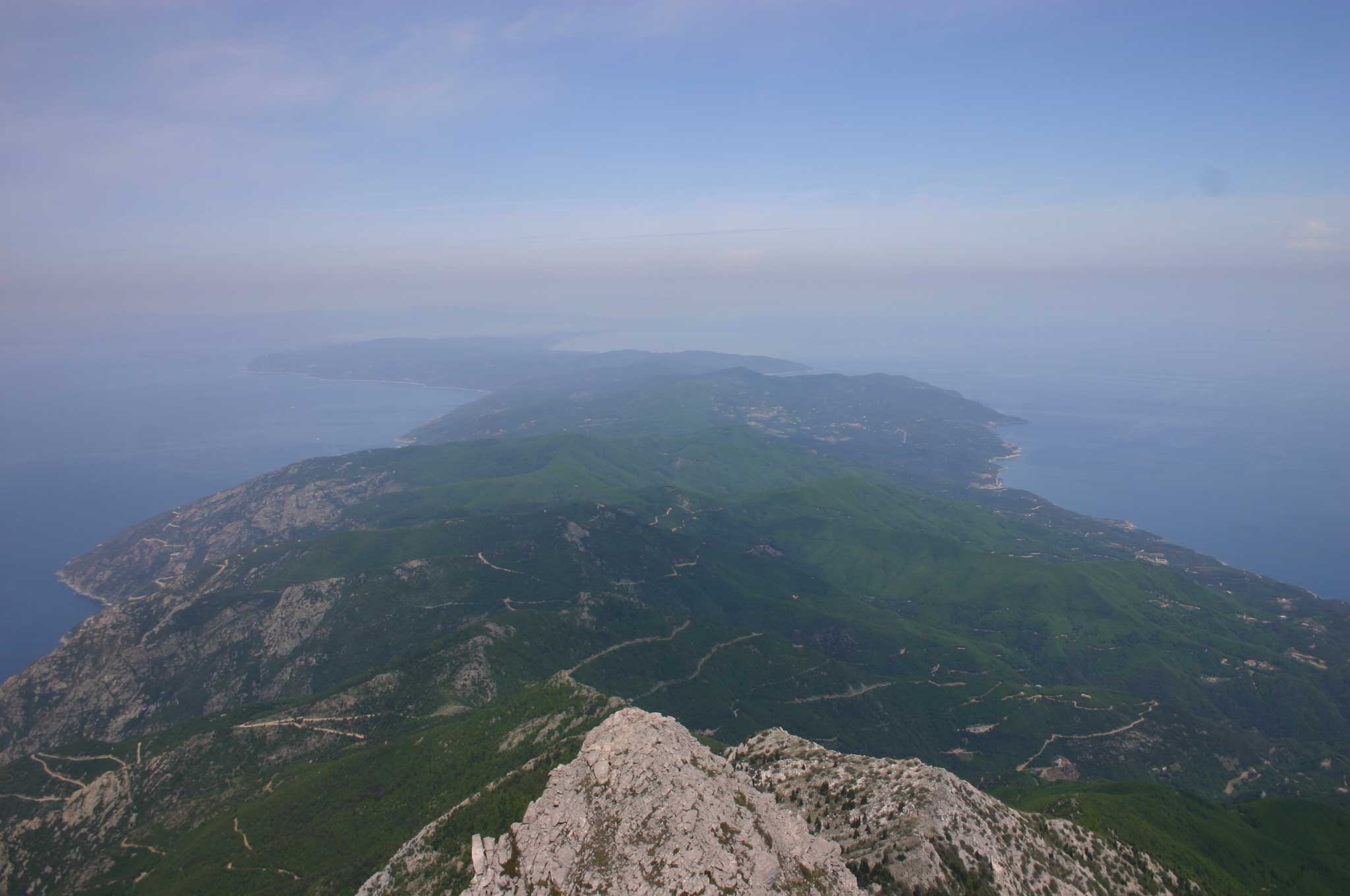 Greece, Mount Athos, Mt Athos - Along the Peninsula From Mt Athos, Walkopedia