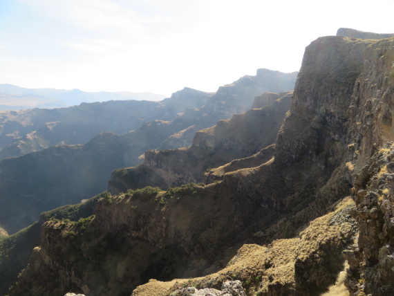 Ethiopia Simien Mts, Mt Buahit, Escarpment, early light, Walkopedia