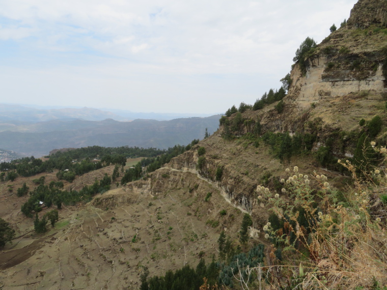 Ethiopia Lalileba Area, Around Lalileba, Looking down on the path in from Ashetan Maryam, Walkopedia