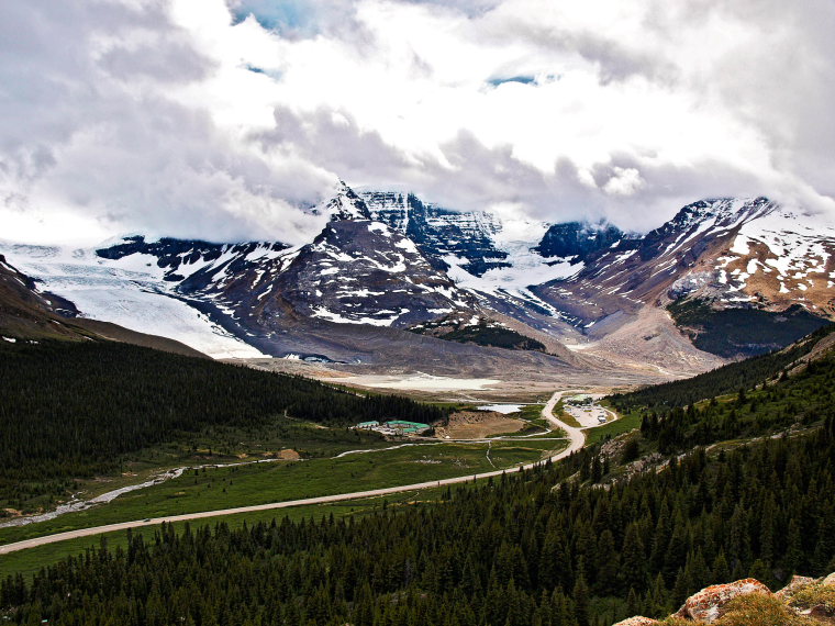 Canada Alberta: Jasper NP, Jasper NP, Columbia Icefield from Wilcox Pass - , Walkopedia