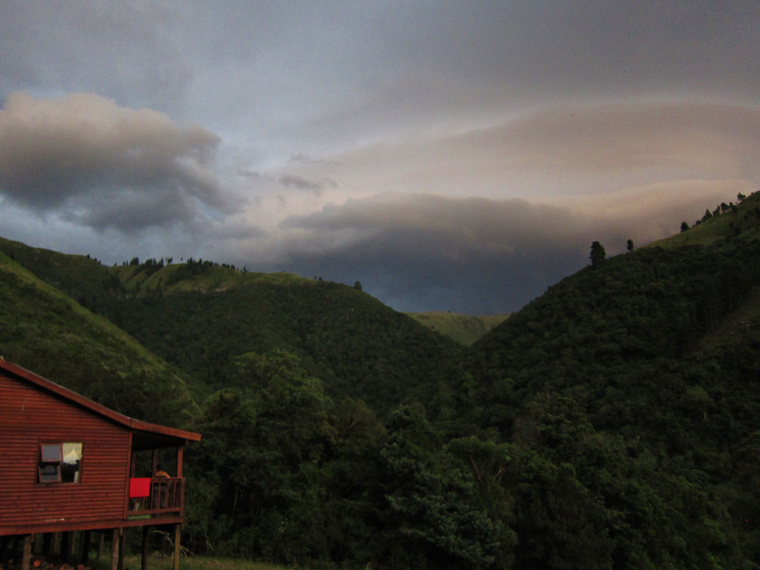 South Africa Eastern Cape, Amatola Trail, Mnyameni hut storm clouds , Walkopedia