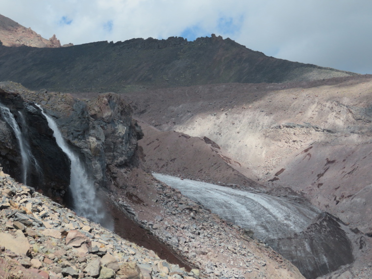 Georgia Gt Caucasus Khevi, To Gergeti Glacier, Waterfall, glacier, Walkopedia