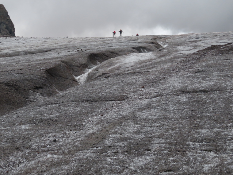 Georgia Gt Caucasus Khevi, To Gergeti Glacier, Up slope onto glacier, Walkopedia