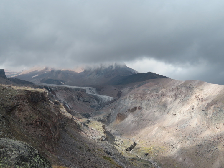 Georgia Gt Caucasus Khevi, To Gergeti Glacier, Gorge and glacier, Walkopedia