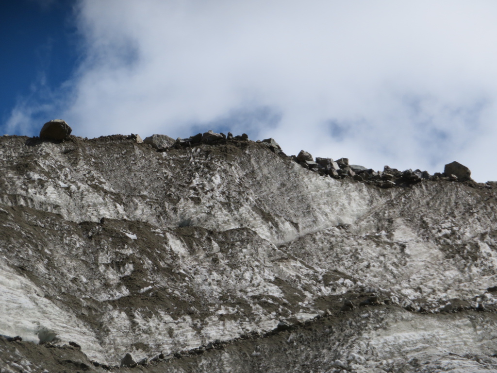 Georgia Gt Caucasus Svaneti, Above Ushguli , Rocks on rim of Shkhara glacier, Walkopedia