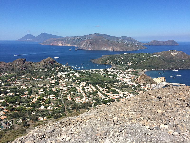 Italy Aeolian Islands, Vulcano, Lipari island seen from Vulcano, Walkopedia