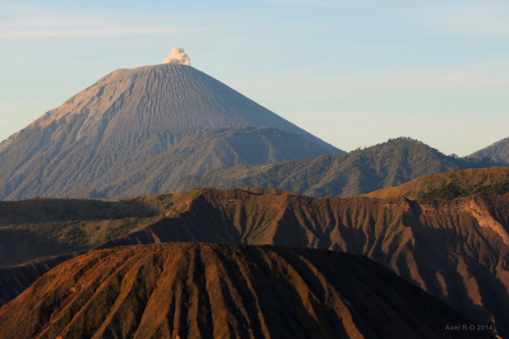 Mt Bromo: Mt Semeru erupting  - © flickr user- Alex Drainville
