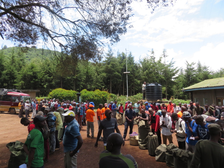 Tanzania Mount Kilimanjaro, Lemosho and Shira Routes  , weighing porters loads at start, Walkopedia
