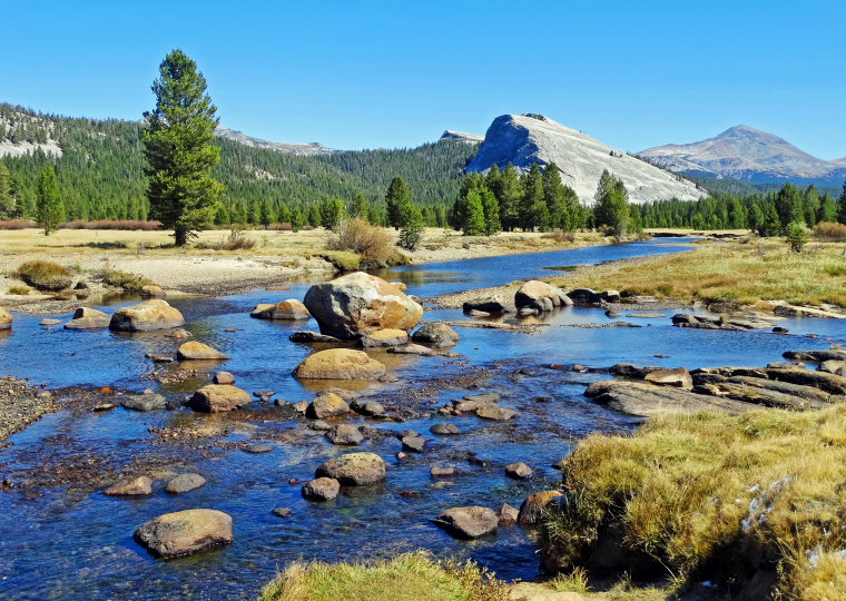 USA California Yosemite, Tuolunme Meadows Area , Tuolumne River and Meadows, Walkopedia