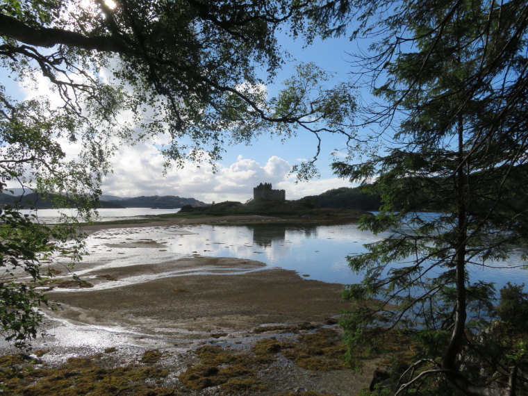 United Kingdom Scotland NW Highlands Ardnamurchan,  Silver Walk, Castle Tioram from Silver Walk, Walkopedia