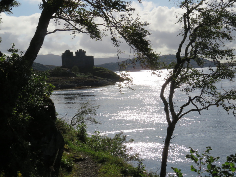 United Kingdom Scotland NW Highlands Ardnamurchan,  Silver Walk, Castle Tioram from Silver Walk, Walkopedia