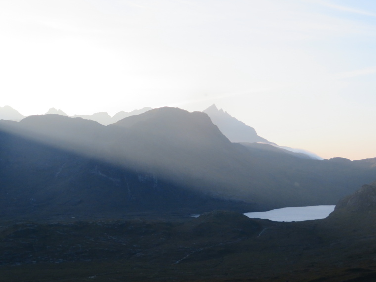 United Kingdom Scotland Isles Skye, Camasunary and the Elgol Peninsula, Northern Black Cuillin from Camasunary walk, late light, Walkopedia