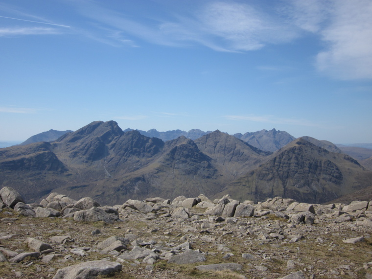 United Kingdom Scotland Isles Skye, Eastern Red Cuillin Circuit, View from summit of Beinn Dearg Mhor, Walkopedia