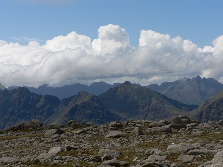 United Kingdom Scotland Isles Skye, Eastern Red Cuillin Circuit, Black Cuillins from Beinn na Caillich, Walkopedia