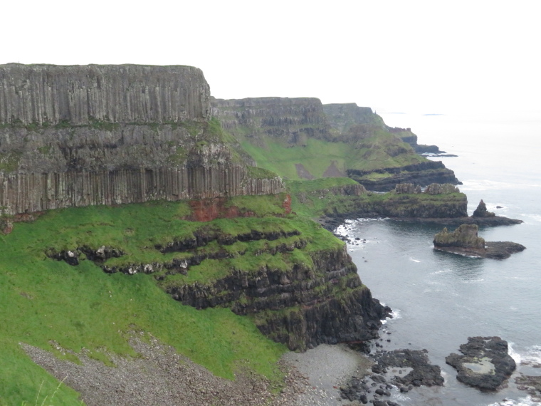 United Kingdom Northern Ireland Causeway Coast, Ballintory to Giants Causeway, Incredible basalt column layers, Walkopedia