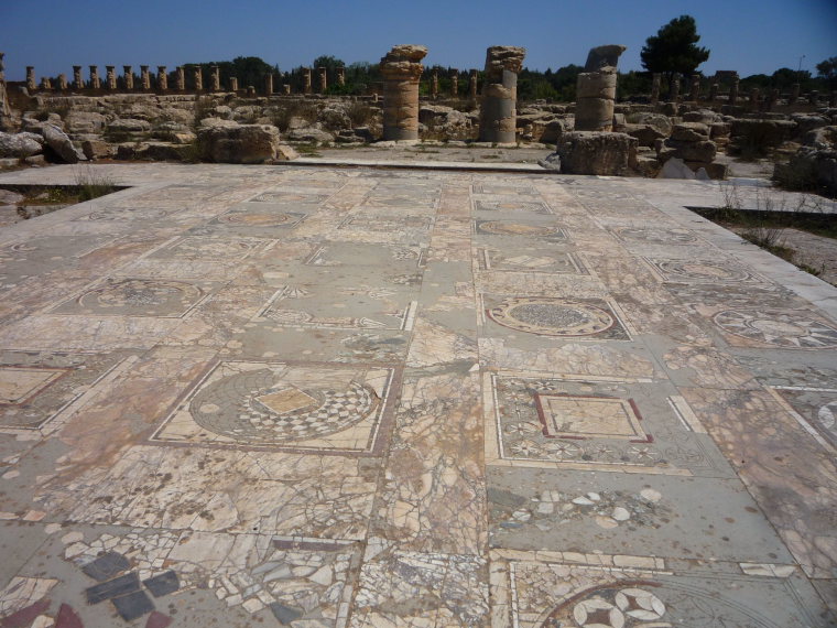 Libya, Cyrene, Mosaic Floors at seaside Cyrene, Walkopedia