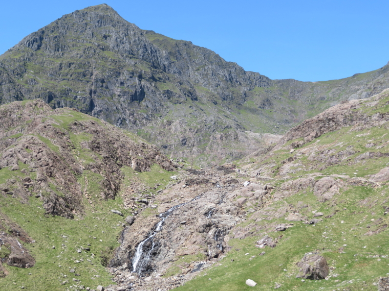 United Kingdom Wales Snowdonia, Miners, Pyg Tracks , Snowdon shoulder with Miners and Pyg reaching it, Walkopedia