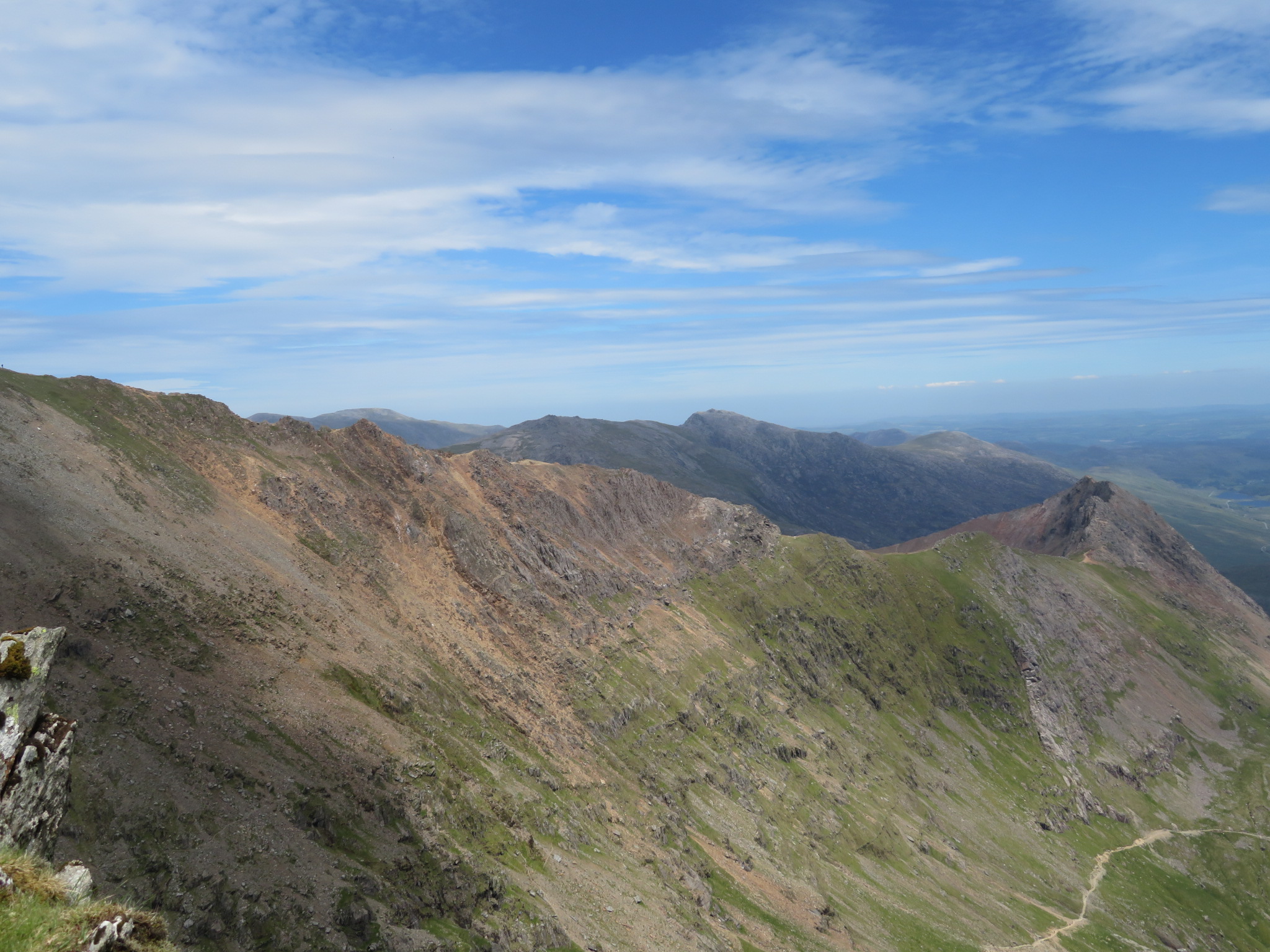 United Kingdom Wales Snowdonia, Crib Goch Ridge, Crib Goch from Snowdon shoulder, Walkopedia