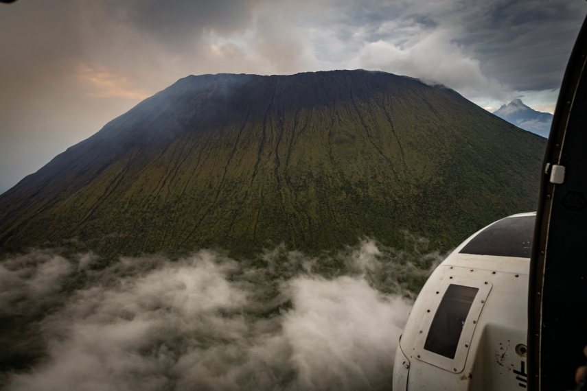 Virunga Mountains: Mount Nyiragongo from helicopter - © Flickr user MONUSCO Photos
