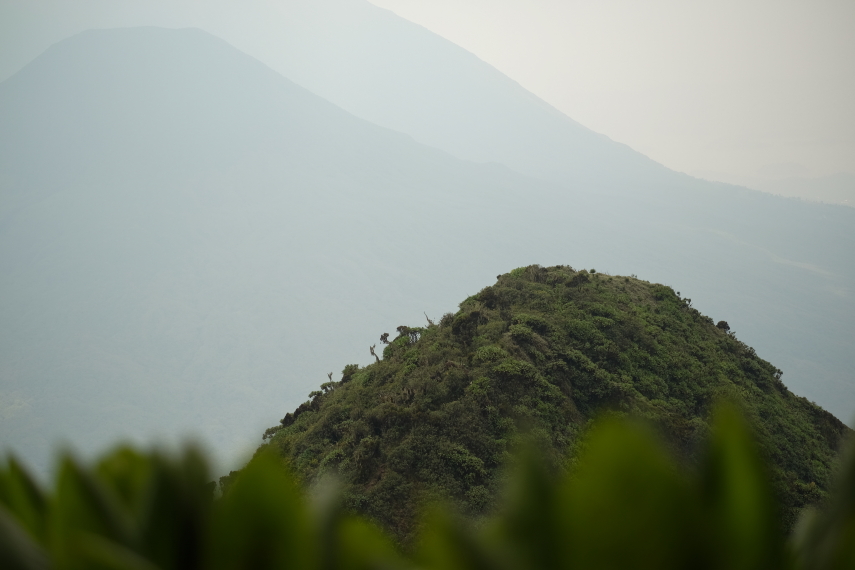 Rwanda, Virunga Mountains, Mt Muhabura from Mt Sabyinyo, Walkopedia