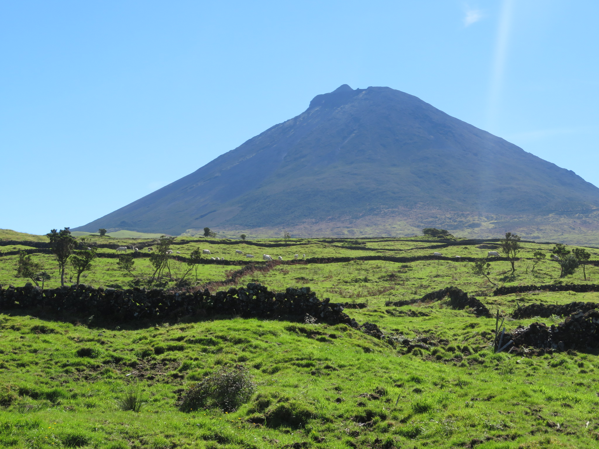 Portugal Azores Pico, Old track descent to Madelena, Looking back at Pico, Walkopedia