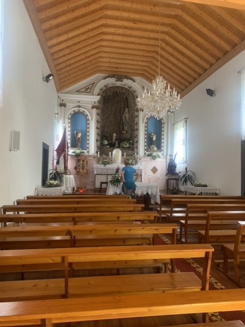 Portugal Azores Sao Jorge, Piquihino da Urze to Faja do Cubres, Church, Faja do Cubres, Walkopedia