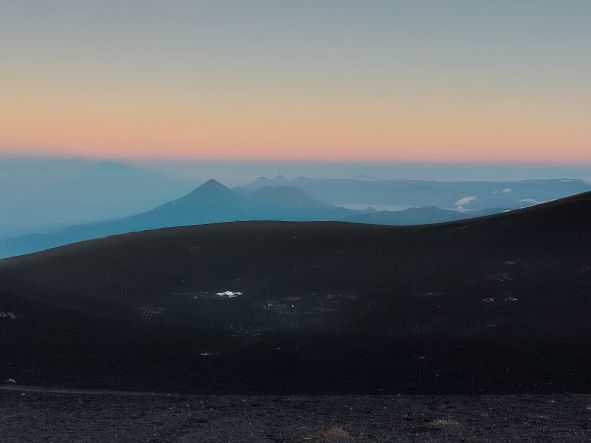 Guatemala Western Volcanic Highlands, Volcan Acatenango and Volcan Fuego, West across Acatenango crater, Walkopedia