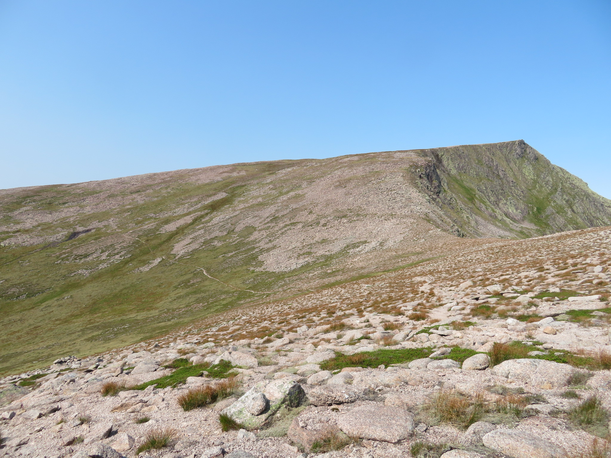 United Kingdom Scotland Cairngorms, Sron Riach ridge to Ben Macdui	, Ben Macdui from Sron Riach, Walkopedia