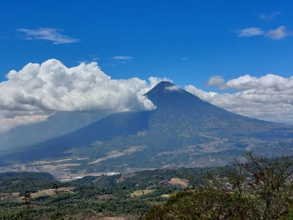 Guatemala Western Volcanic Highlands, Volcan Pacaya , V Agua from Pacaya shoulder, Walkopedia