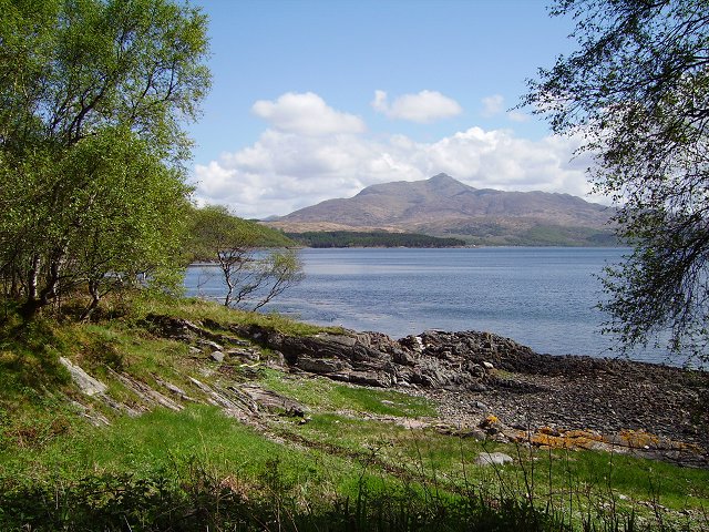 Loch Sunart and Ben Resipol - © Richard Webb... Beinn Resipol : Loch Sunart and Ben Resipol - © Richard Webb...