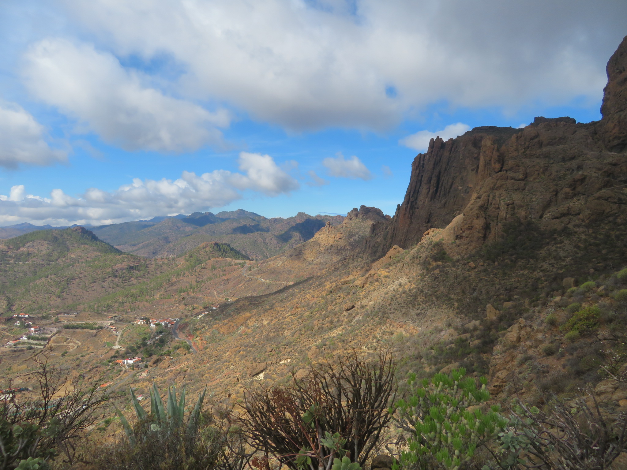 Spain Canary Islands: Gran Canaria, Cruz Grande to the Nieves Ridge, Along the cliffs, Walkopedia