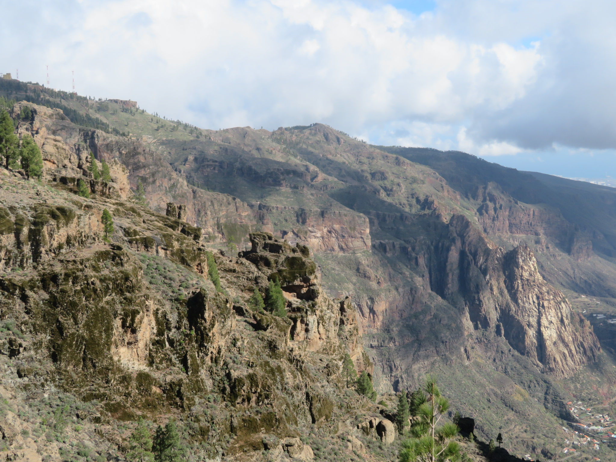 Spain Canary Islands: Gran Canaria, Cruz Grande to the Nieves Ridge, Along southern Nieves cliffs, Walkopedia