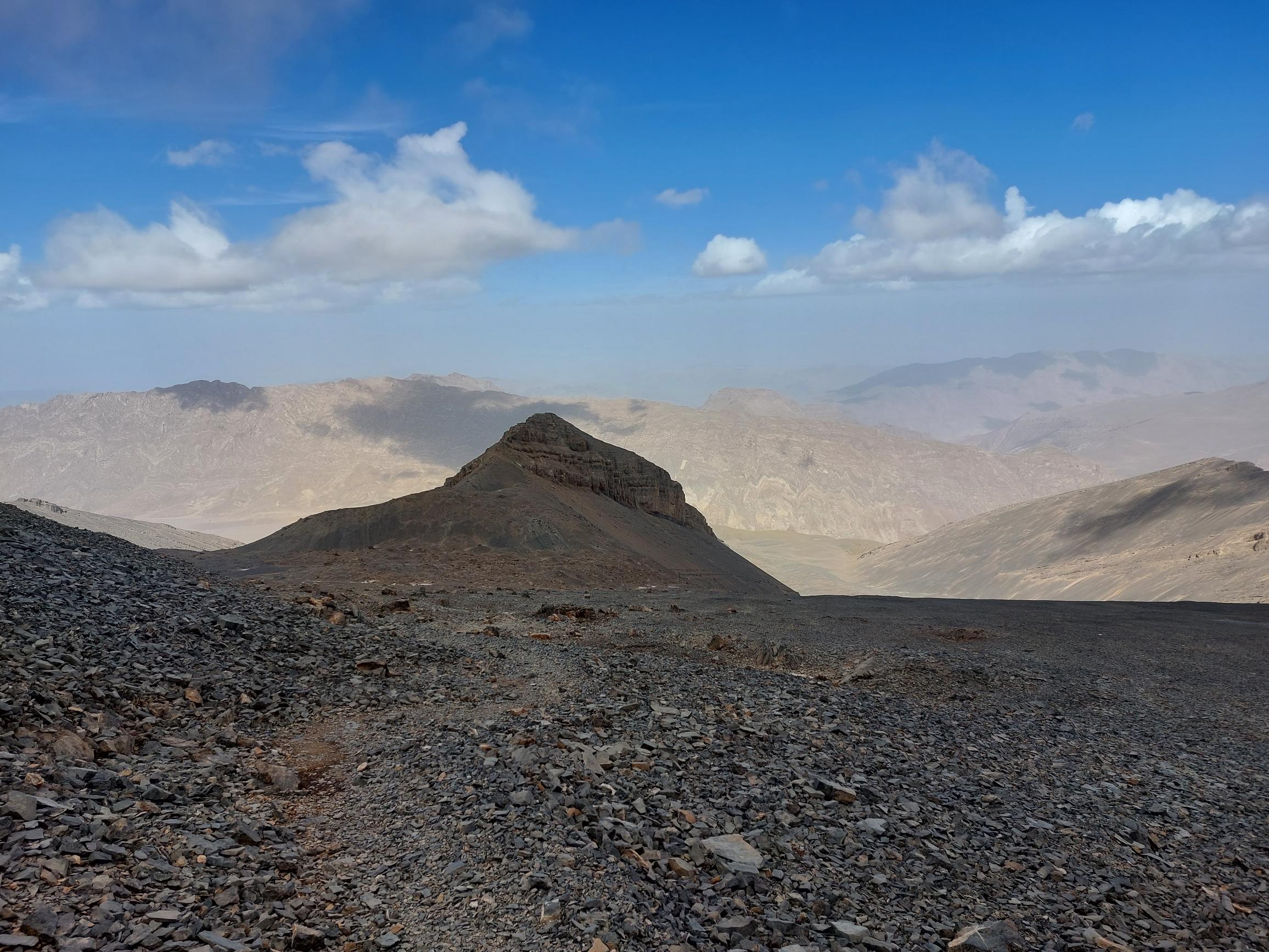 Morocco High Atlas MGoun, MGoun Summit, looking back North from near first pass, Walkopedia
