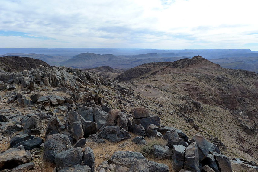 Morocco Anti-Atlas, Jebel Sarhro, View from Tizi n'Tazazert to the southwest , Walkopedia